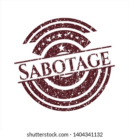 Red Sabotage rubber grunge texture seal