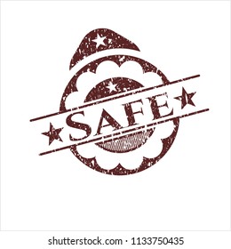 Red Safe rubber grunge texture seal