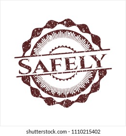 Red Safely rubber stamp