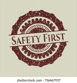 Red Safety First rubber seal