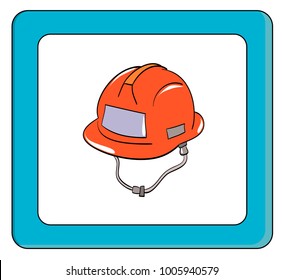 red safety helmet for a head