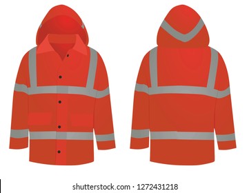 Red safety jacket. vector illustration