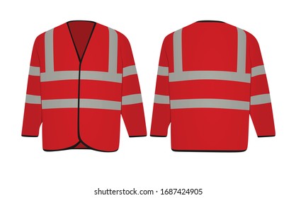 Red safety jacket. vector illustration