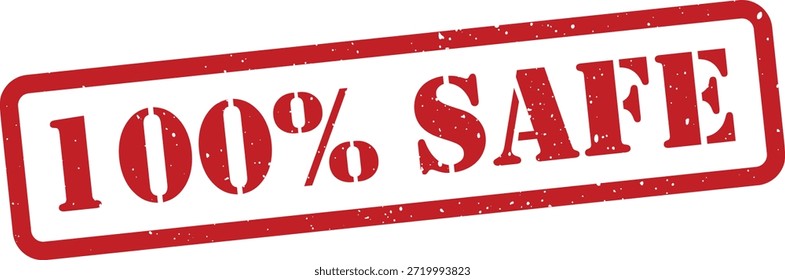 Red safety stamp with text isolated on white background