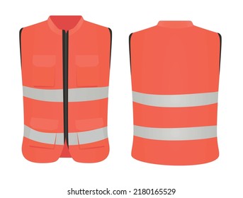 Red safety vest. vector illustration