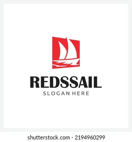 Rotes Segel-Logo, Vektorgrafik