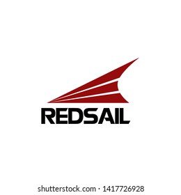 Red Sail Vector Logo Concept