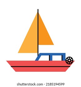 red sailboat mean transport icon