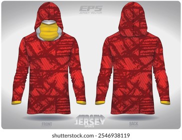 Red Salad with Yellow Stripes pattern design, illustration, textile background for sports t-shirt, football jersey shirt mockup for football club. consistent front view