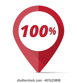 Red Sale 100% map pin pointer concept