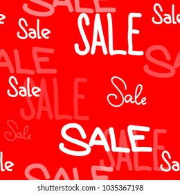 Red "SALE" background. Seamless pattern vector illustration.