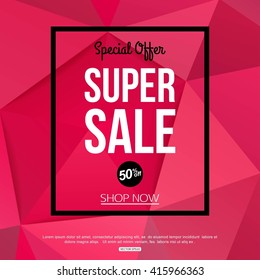 Red sale background. Vector illustration