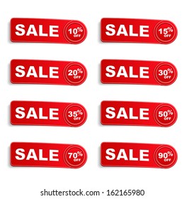 Red sale banners with discounts, vector eps10 illustration
