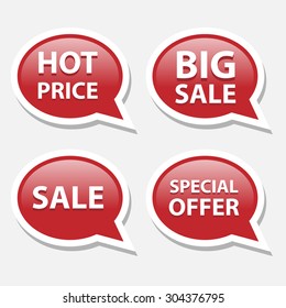 Red sale bubble tags