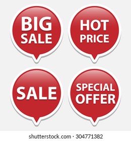 Red sale bubble tags