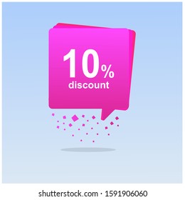 Red sale discount icons. Special offer price signs. 10  percent off reduction symbols. 