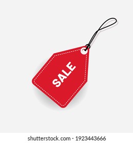 Red Sale discount label Vector