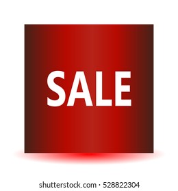 Red sale icon, flat design. Vector illustration