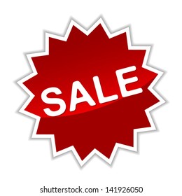 Red sale icon on a white background