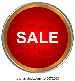 Red sale icon on a white background