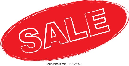 red sale label isolated on white background