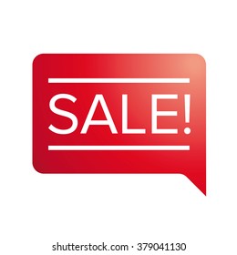Red Sale  label - speech bubble