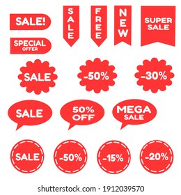 Red sale logo on background 