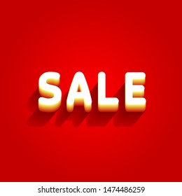 red sale longshadow text vector