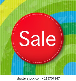 Red Sale Poster With Color Line, Vector Illustration