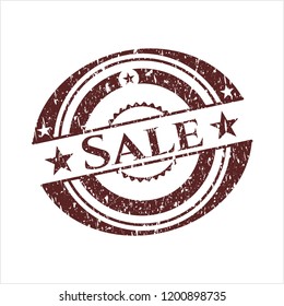 Red Sale rubber grunge texture stamp