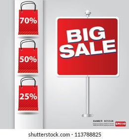 Red sale signpost,Vector