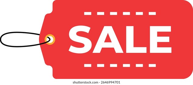 Vetor de banner de etiqueta de venda vermelha - EPS10 Design de etiqueta de desconto para negócios, compras on-line, e-commerce, marketing, promoções de site e publicidade de varejo