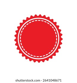 Red sale tag flat vector design on a white background