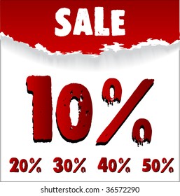 Red Sale Tag Isolated On White