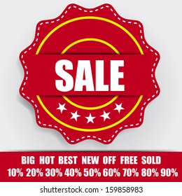 Red Sale Tag Lable Minimal Design