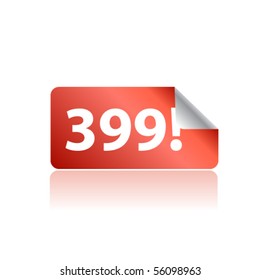 Red sale tag. Vector