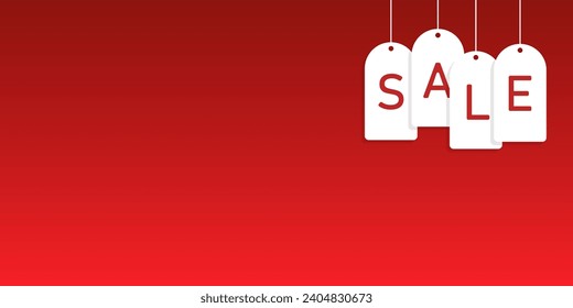 Fondo vectorial de etiqueta de venta roja, diseño de banner promocional
