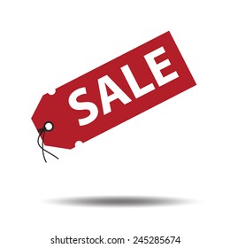 red sale tag vector icon,eps10