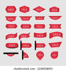 red sale tage with background