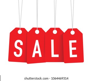 red sale tags