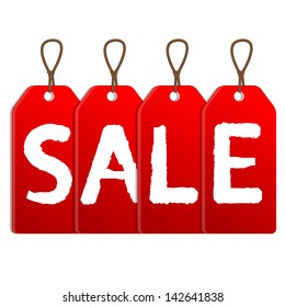 red sale tags