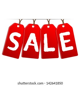 red sale tags