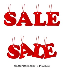red sale tags