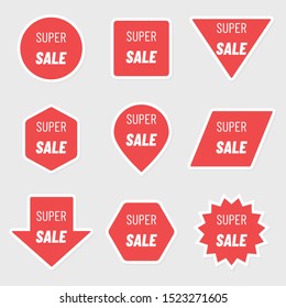 Red sale tags collection vector