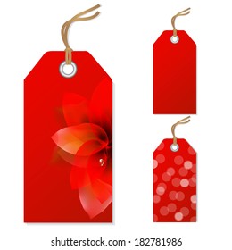 Red Sale Tags Set, Vector Illustration