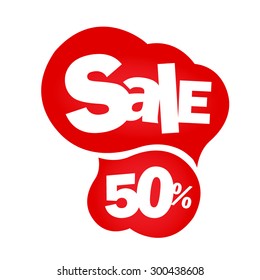 Red Sale tags. Vector illustration. 