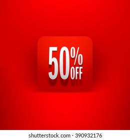 Red Sale tags.Sale discount origami for website