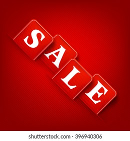 Red Sale tags.Sale discount origami for website