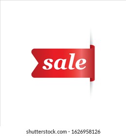 Red Sale Vector badge and label isolated.