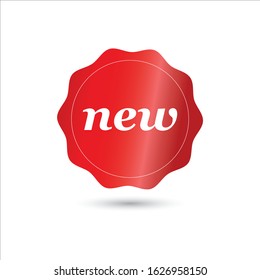 Red Sale Vector badge and label isolated.